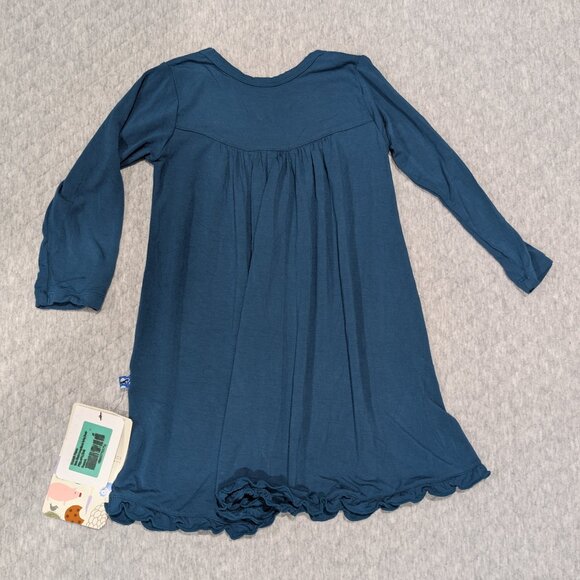 KicKee Pants Teal Blue Swing Dress 3T - Picture 4 of 4